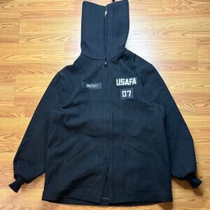 Vintage 1999 USAFA Cadet Parka Jacket XXL Black Military Hooded Wool Zip AFA